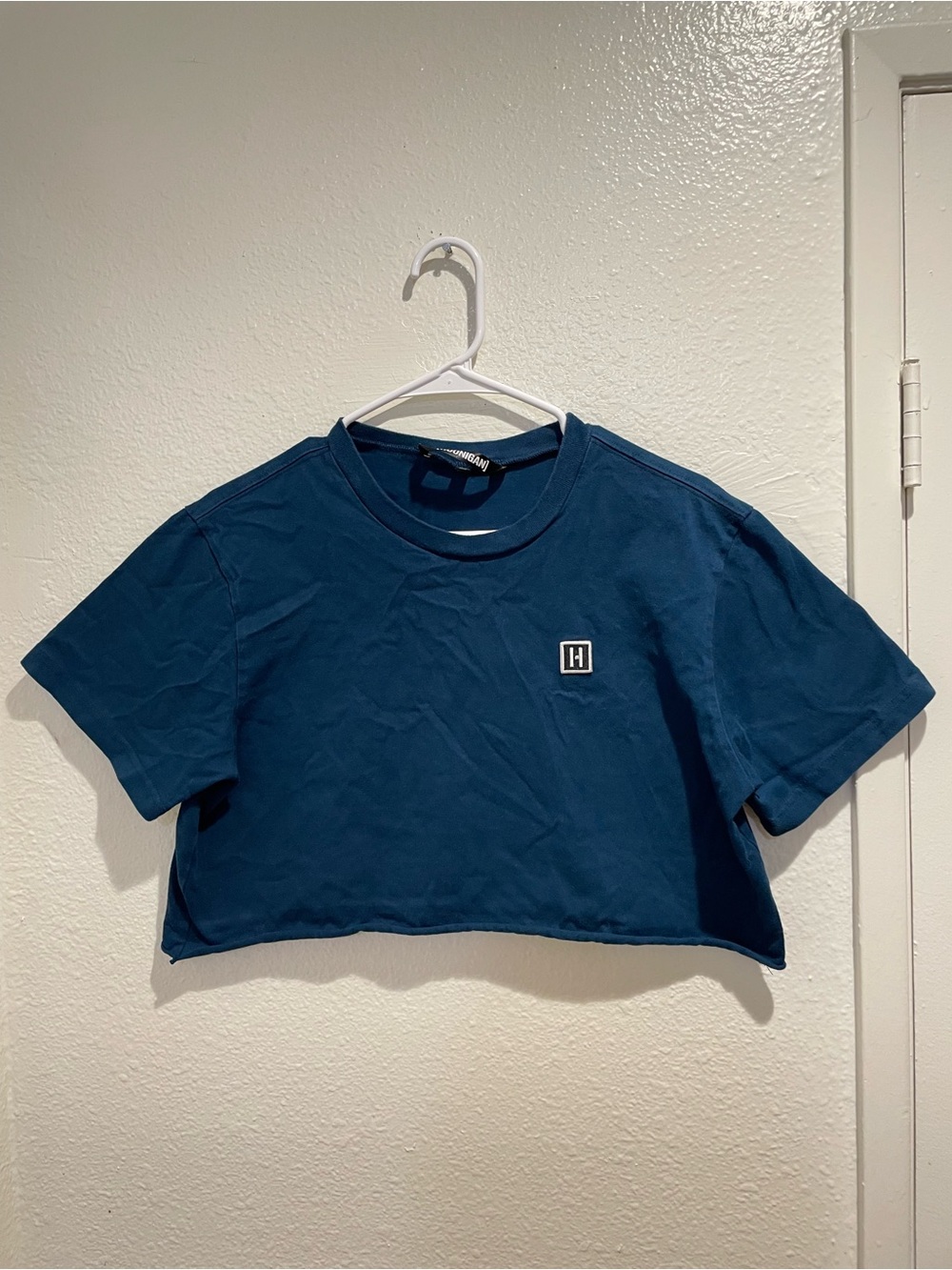 ✨ Hoonigan Teal Box Logo Custom Cut Cropped Tee M 🏎️💨